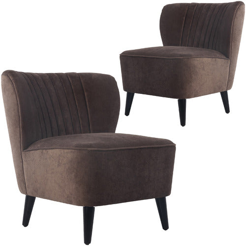 CLASSIC DESIGN LIVING ROSIE CHENILLE ARMCHAIRS (SET OF 2)