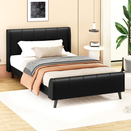 HOXTON ROOM ROSS FAUX LEATHER PLATFORM BED