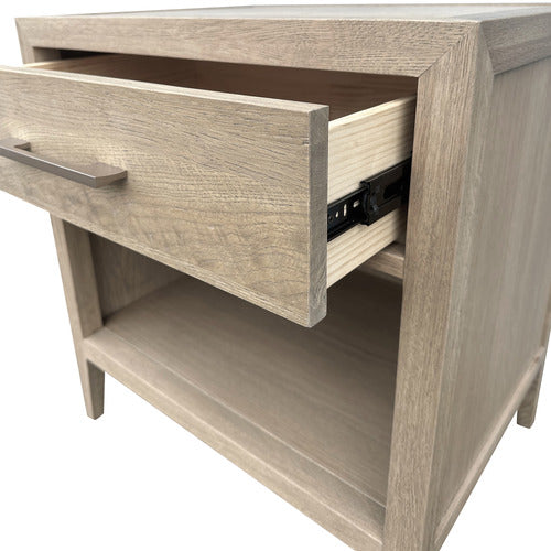 HAMILTON FURNITURE ROWAN OAK WOOD BEDSIDE TABLE