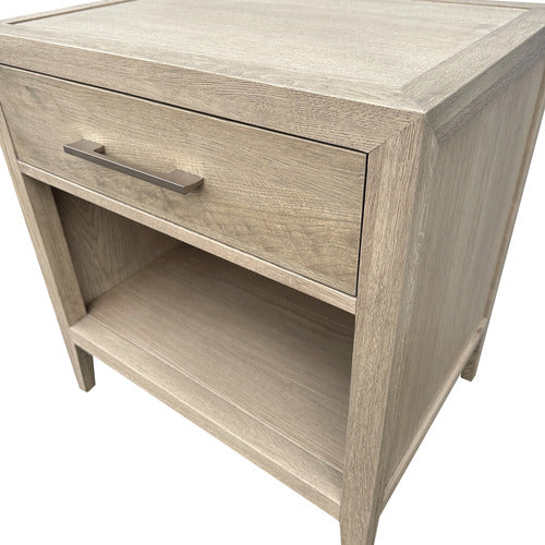HAMILTON FURNITURE ROWAN OAK WOOD BEDSIDE TABLE