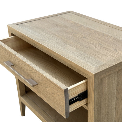 HAMILTON FURNITURE ROWAN II OAK WOOD BEDSIDE TABLE