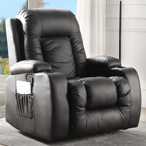 OAKLEIGH HOME RUKWA FAUX LEATHER HEATED MASSAGE RECLINER CHAIR