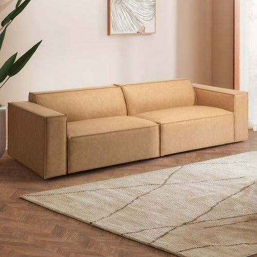 RUSSO 3 SEATER FAUX LEATHER SOFA