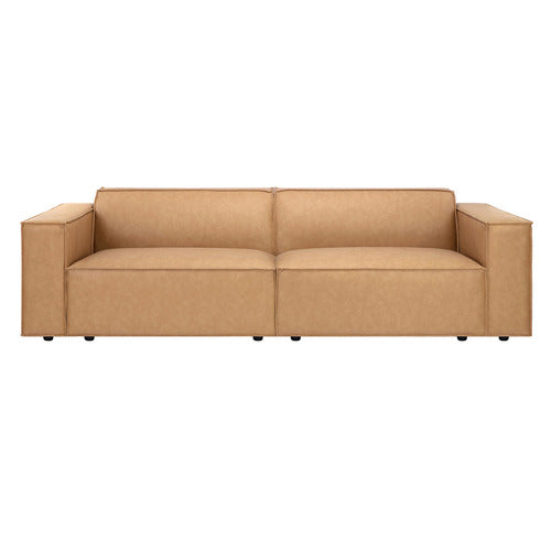 RUSSO 3 SEATER FAUX LEATHER SOFA