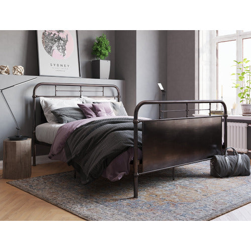 RAWSON & CO RUSTIC BROWN KINGSTON METAL BED FRAME