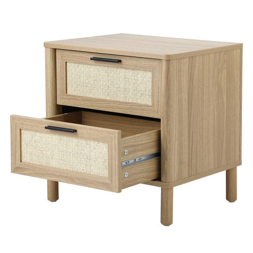 LIVING FUSION ELIDA RATTAN BEDSIDE TABLE