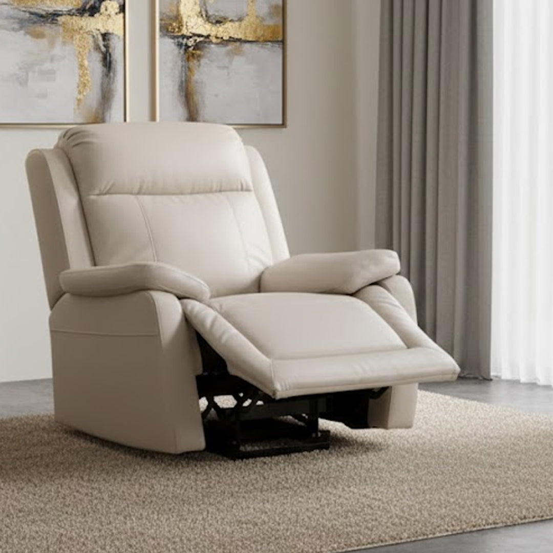 SAN MARCO LEATHER ELECTRIC LIFT CHAIR BEIGE