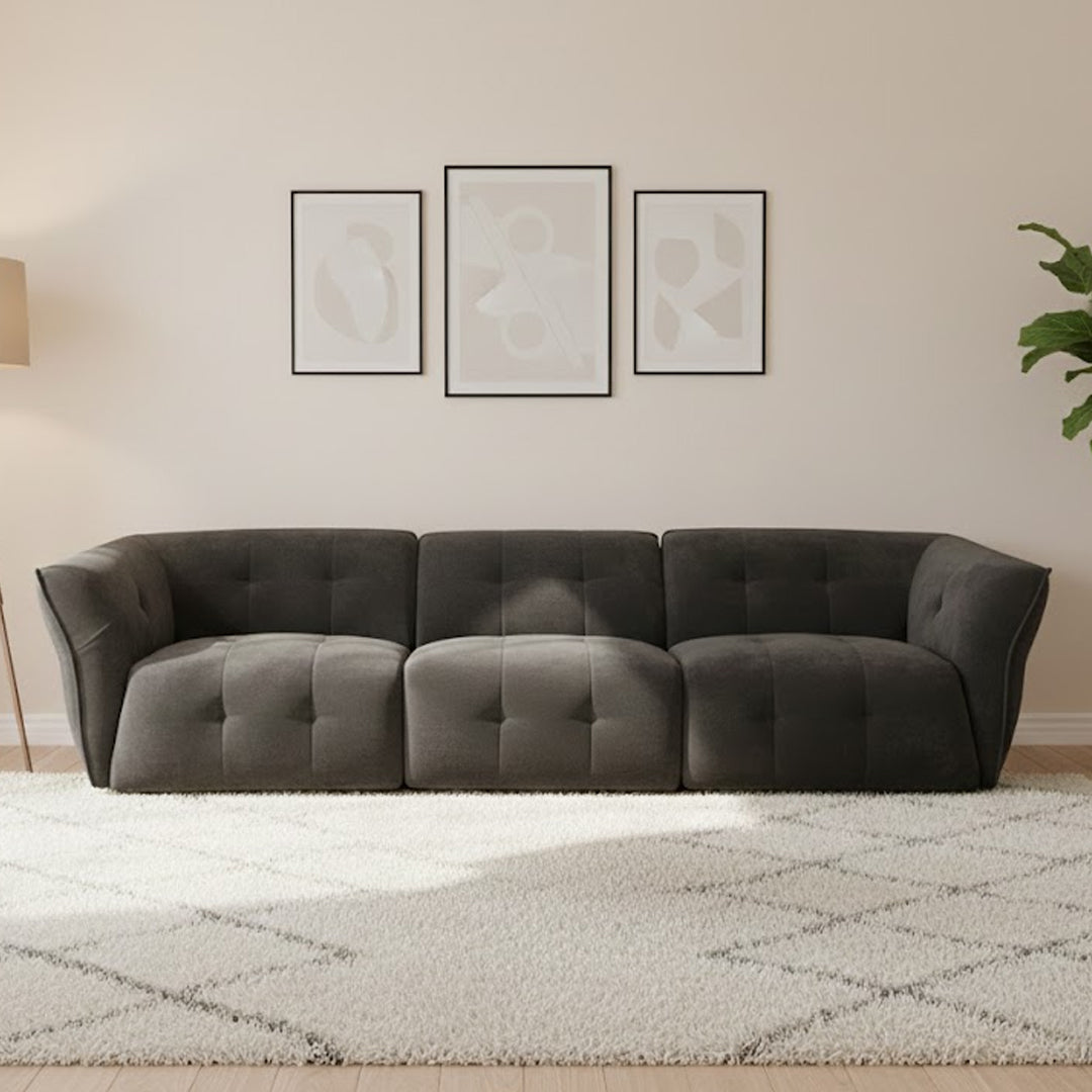 SINEAD FABRIC 3 SEATER SOFA CHARCOAL