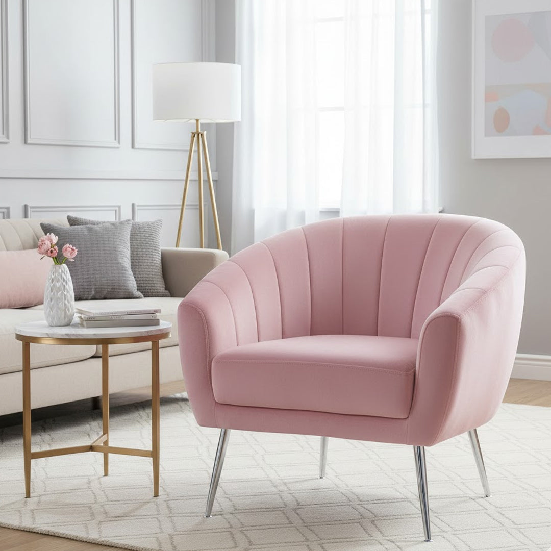 SOUTHERN STYLERS LINOS VELVET ARMCHAIR