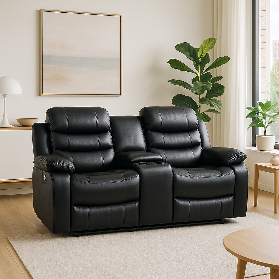 SOUTHERN STYLERS WILBUR 2 SEATER FAUX LEATHER RECLINER SOFA