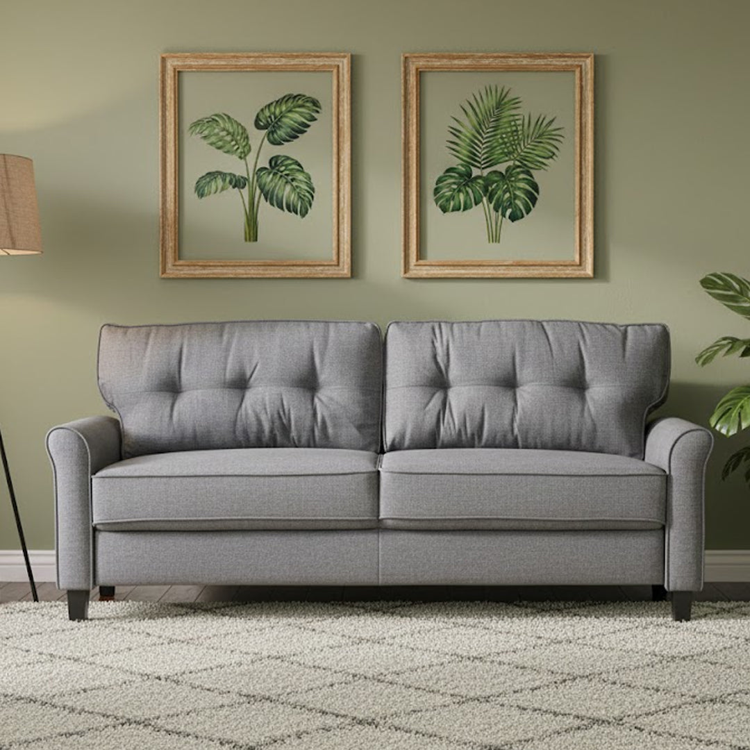 STEVENS CHARCOAL 3 SEAT SOFA CHARCOAL