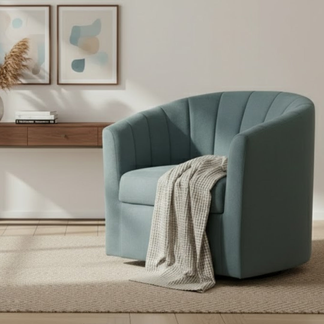 STOKES SWIVEL ACCENT CHAIR TEAL