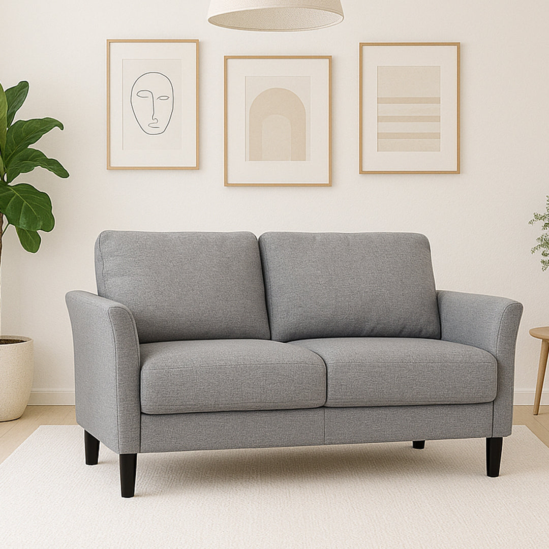 STUDIO HOME LIGHT GREY 2 SEATER CLASSIC SOFA