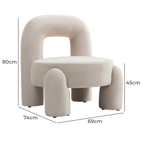 EVIE HOME SAMIR VELVET ACCENT CHAIR