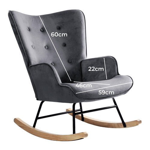 LIVING FUSION SANDY VELVET ROCKING CHAIR