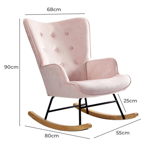LIVING FUSION SANDY VELVET ROCKING CHAIR