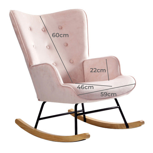 LIVING FUSION SANDY VELVET ROCKING CHAIR