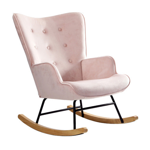 LIVING FUSION SANDY VELVET ROCKING CHAIR
