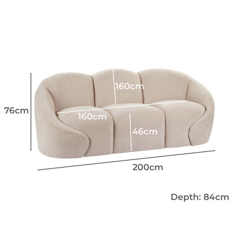 THE HOME COLLECTIVE SERAPHINA 3 SEATER SOFA