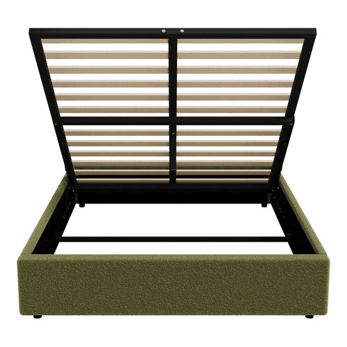 LIVING FUSION GREEN SERAPHINE SHERPA GAS LIFT STORAGE BED BASE