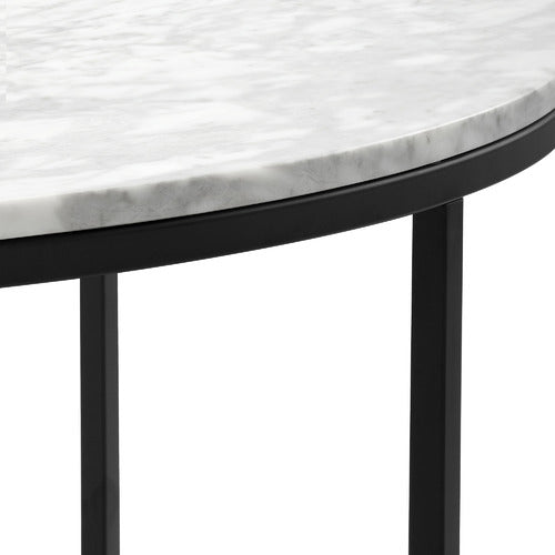 80CM WHITE SERENA ITALIAN CARRARA MARBLE COFFEE TABLE