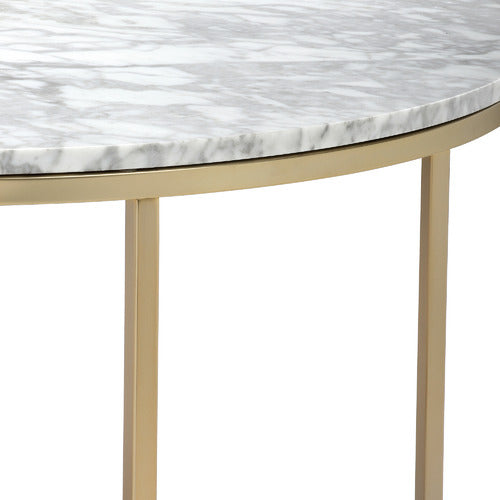 80CM WHITE SERENA ITALIAN CARRARA MARBLE COFFEE TABLE
