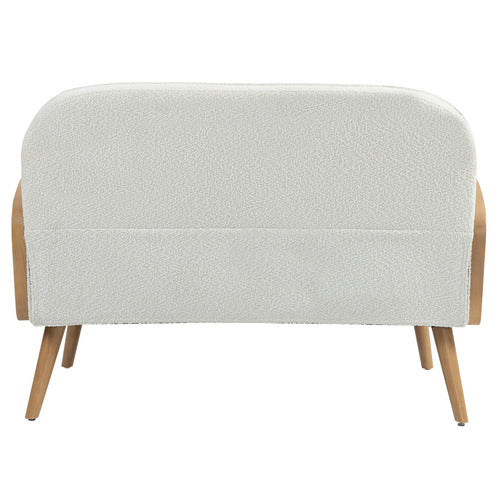 EVIE HOME SHAAN 2 SEATER BOUCLE & RUBBERWOOD SOFA