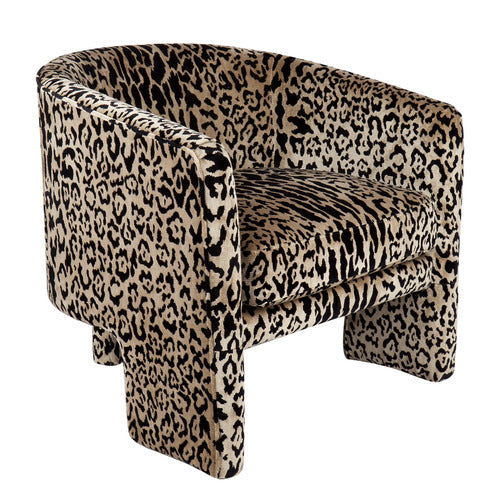 REXINGTON HOME SHANA LEOPARD VELVET TUB CHAIR