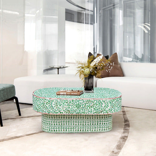 THE DECOR STORE SHEPARD CAPIZ SHELL COFFEE TABLE