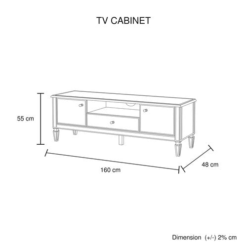 SOUTHERN STYLERS SIERRA MIRRORED TV UNIT