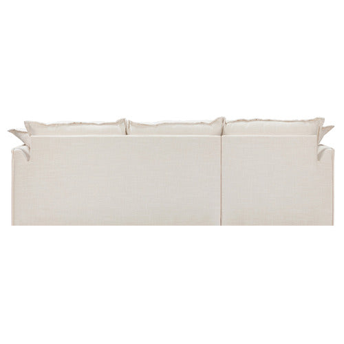 CREAM SOFTY PREMIUM 3 SEATER SLIPCOVER SOFA WITH CHAISE