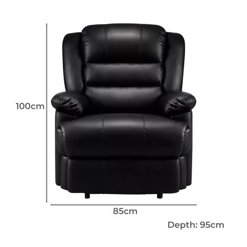 HOXTON ROOM KEHINDE FAUX LEATHER RECLINER ARMCHAIR