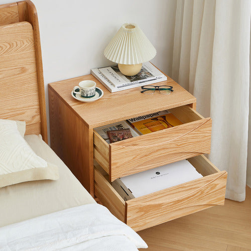 MODERN COLLECTIVE SOPHIE AMERICAN OAK WOOD BEDSIDE TABLE