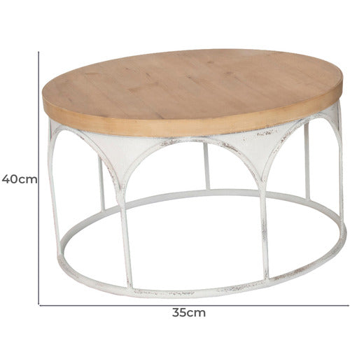 SLH HOUSE 2 PIECE STACEY FIR WOOD NESTING COFFEE TABLE SET
