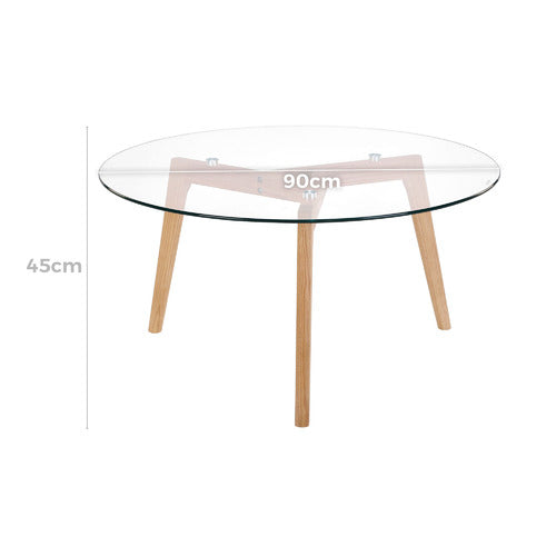 STAD GLASS TOP COFFEE TABLE