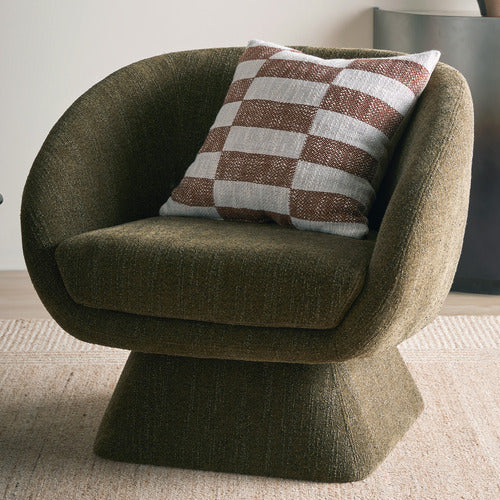 THE HOME COLLECTIVE MOHINDER UPHOLSTERED SWIVEL ARMCHAIR