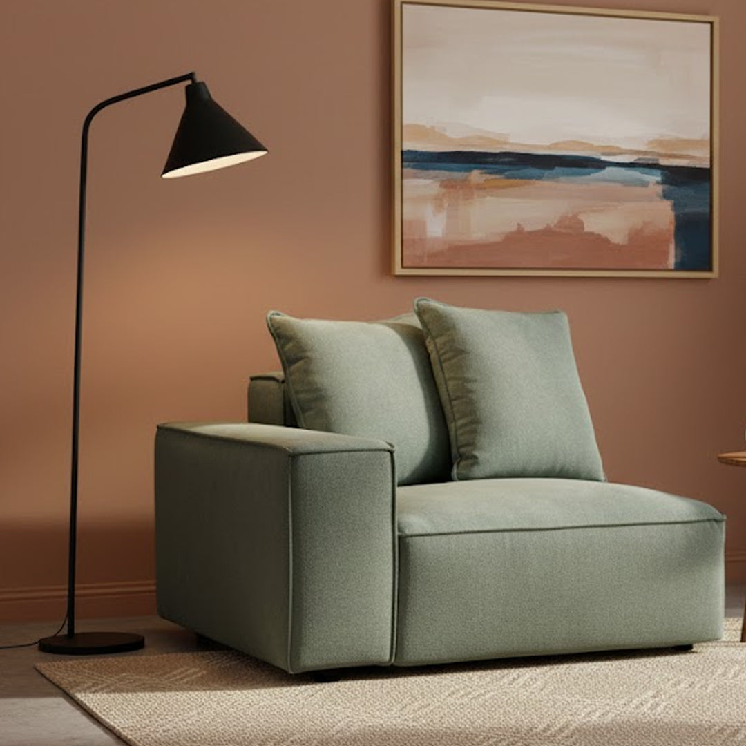 TILLEY FABRIC MODULAR LHF CHAIR GREEN