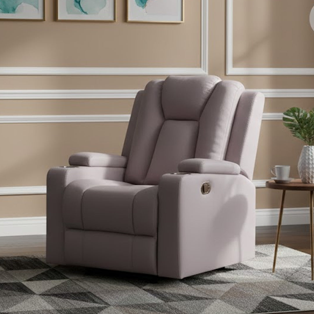 TRAVIS FABRIC RECLINER LIGHT GREY