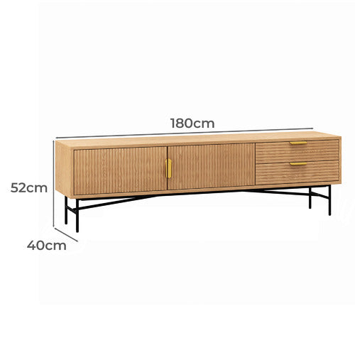 CONTINENTAL DESIGNS TABITHA RIPPLE SLATTED TV UNIT