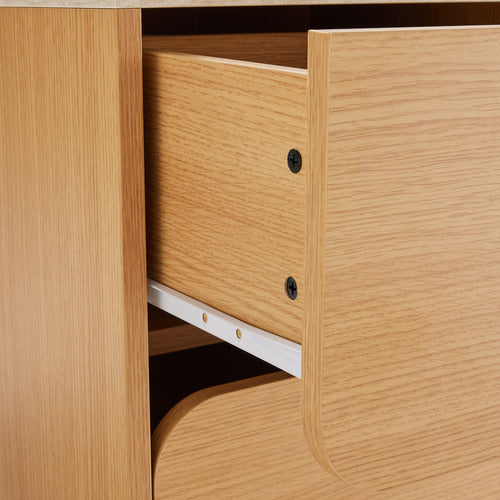 TALIA TRAVERTINE-LOOK BEDSIDE TABLE