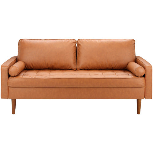TAN STOCKHOLM FAUX LEATHER SOFA
