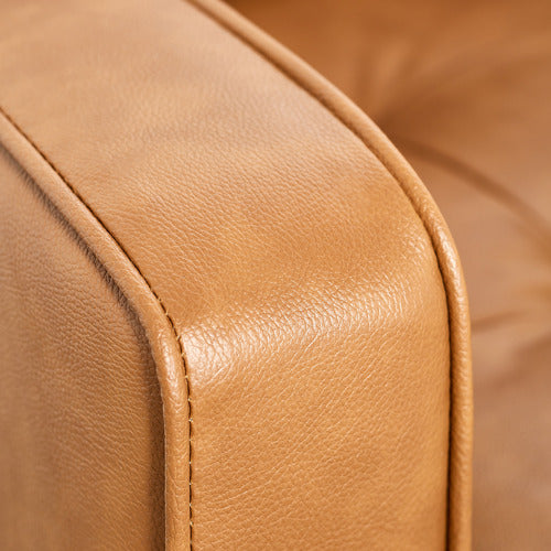 TAN STOCKHOLM FAUX LEATHER SOFA