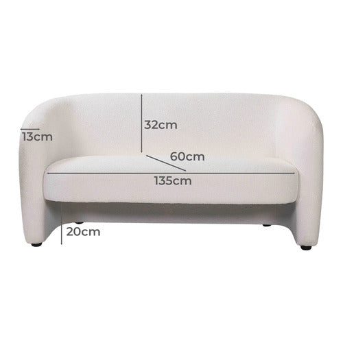 BY DESIGNS TARRYN 2 SEATER BOUCLE SOFA