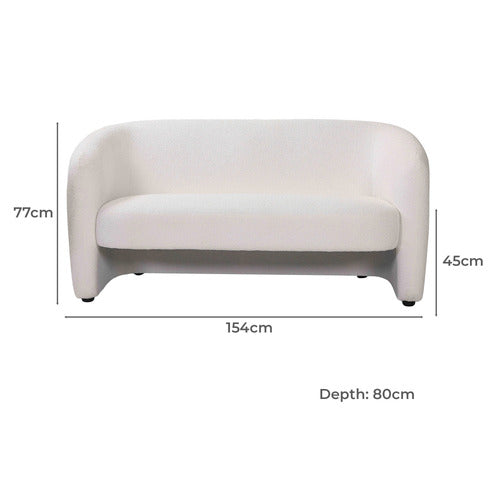 BY DESIGNS TARRYN 2 SEATER BOUCLE SOFA