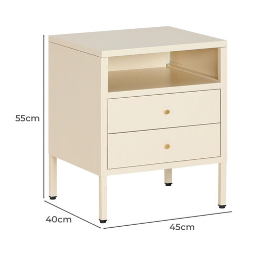 HAVEN COVE FURNITURE TASSI 2 DRAWER BEDSIDE TABLE