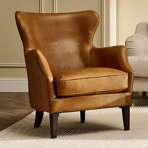 REXINGTON HOME TEGAN COW LEATHER ARMCHAIR