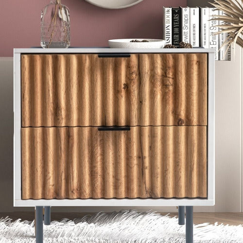 CAPE FURNITURE TERRA 2 DRAWER BEDSIDE TABLE