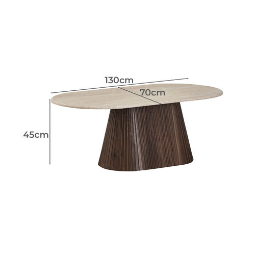 KEYS ROAD DESIGNS THEIA TRAVERTINE-LOOK COFFEE TABLE