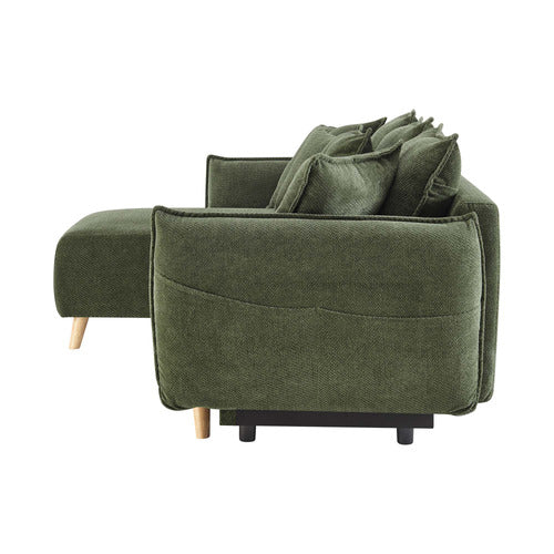 CORE LIVING THOMAS 3 SEATER DOUBLE SOFA BED WITH LEFT CHAISE