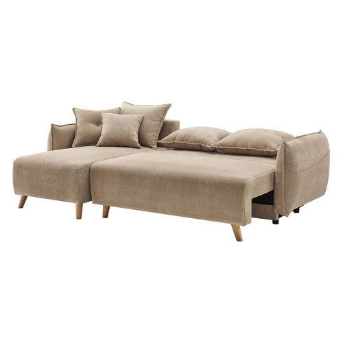 CORE LIVING THOMAS 3 SEATER DOUBLE SOFA BED WITH LEFT CHAISE